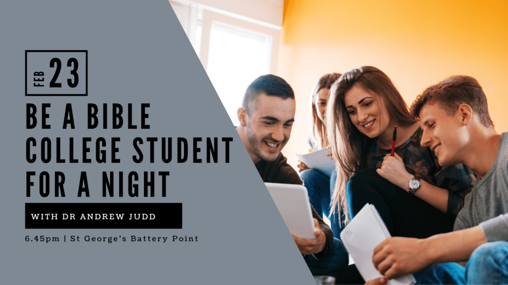 Be a Bible College student for a night
