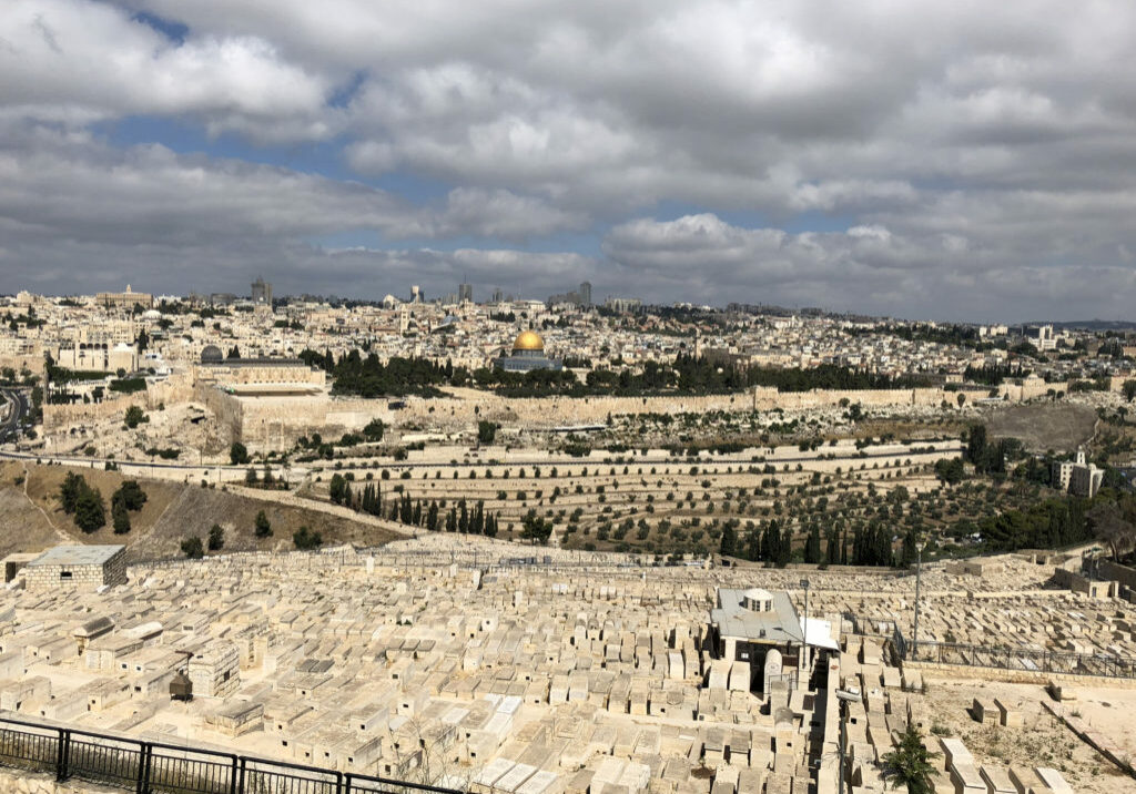 Looking from the Mount of Olives over the Kidron Velley to Temple Mount, Jerusalem 